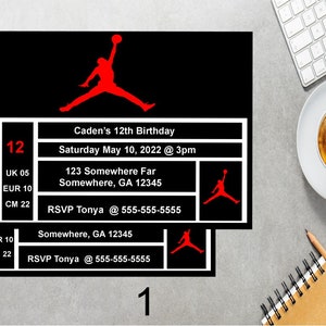 Shoe Box Label Invite, Sneaker Ball Invite,  Invitations (Digital File)