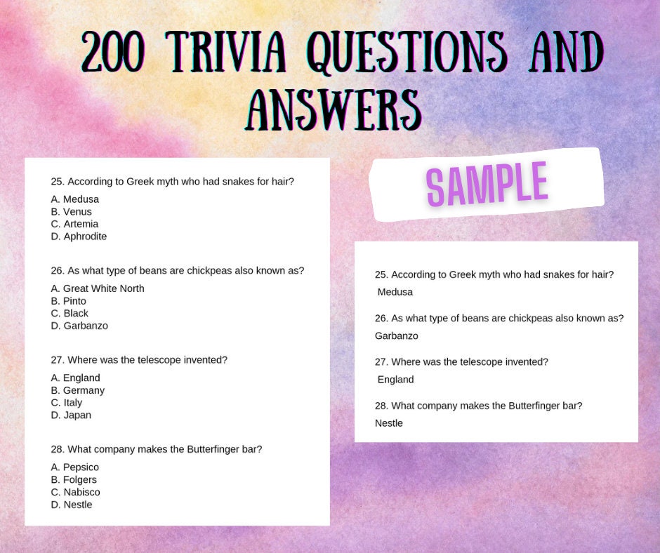 250+ Easy Trivia Questions and Answers