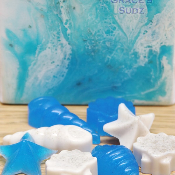 Set of 8, beachy style of soap, handmade, scented soap, coconut scented