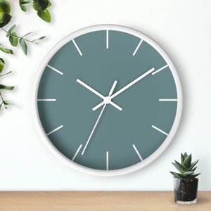 Dusty Blue Wall Clock, Modern Simple Design Clock