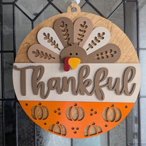 Thankful Turkey Door Hanger: Thanksgiving Decor