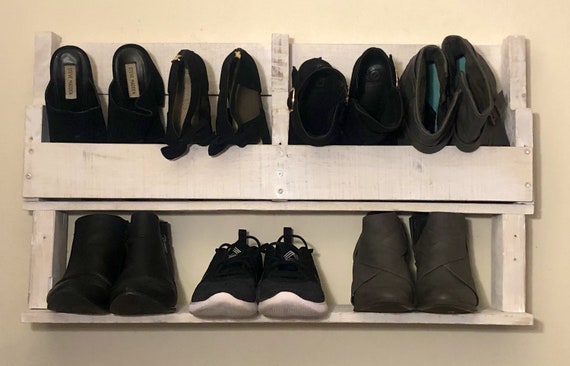 Refinished Wood Hanging Shoe Rack and Shelf Etsy