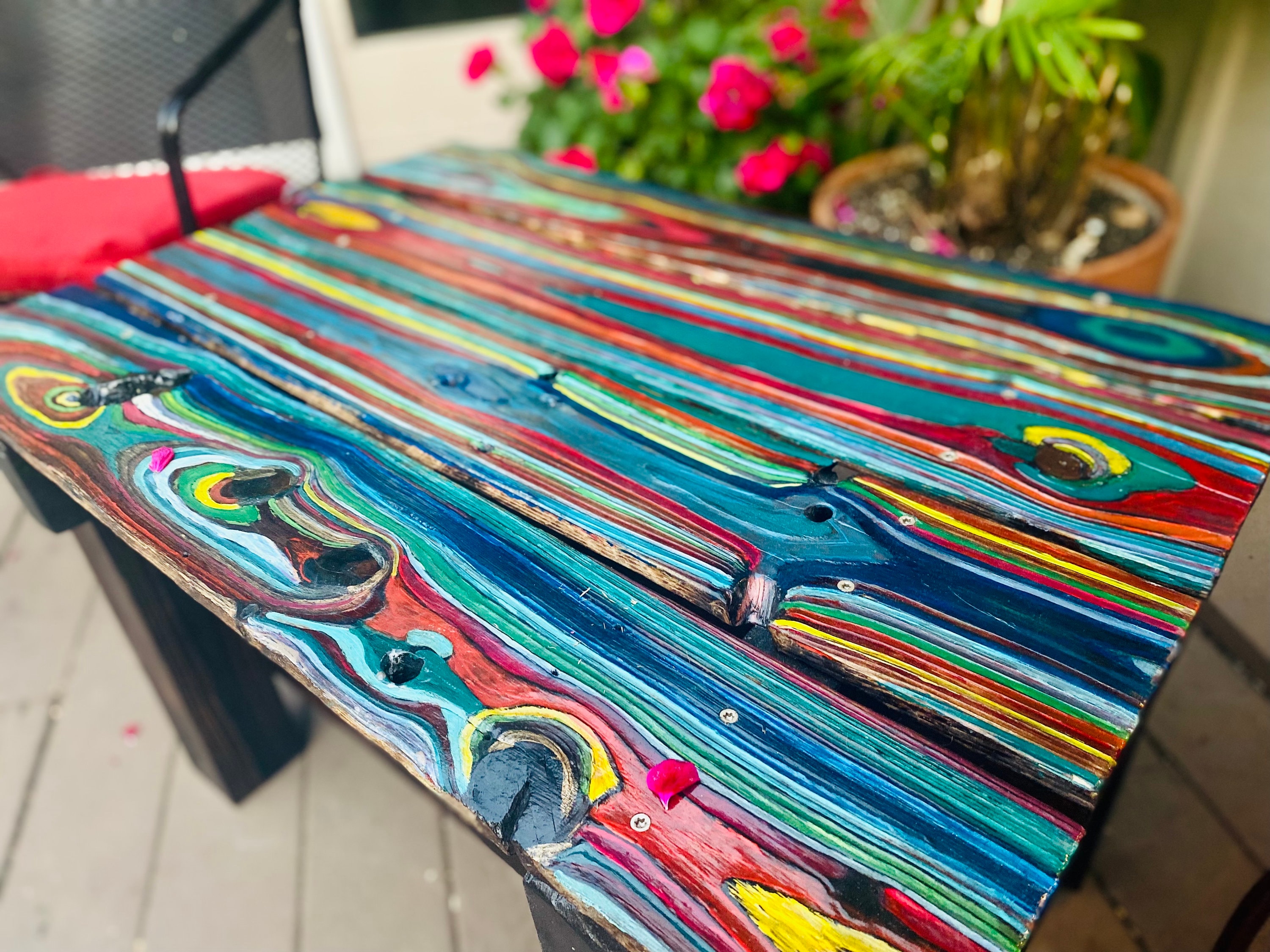 Unicorn Spit Wood Grain Technique on a Picnic Table (video Tutorial)