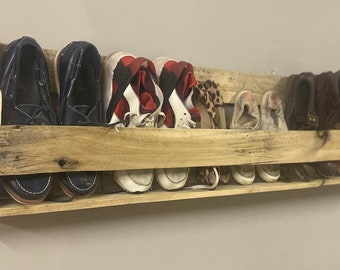 50 inch Refinished Wood Shoe Rack