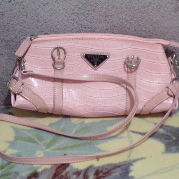 Pink Faux Prada Crossbody Purse