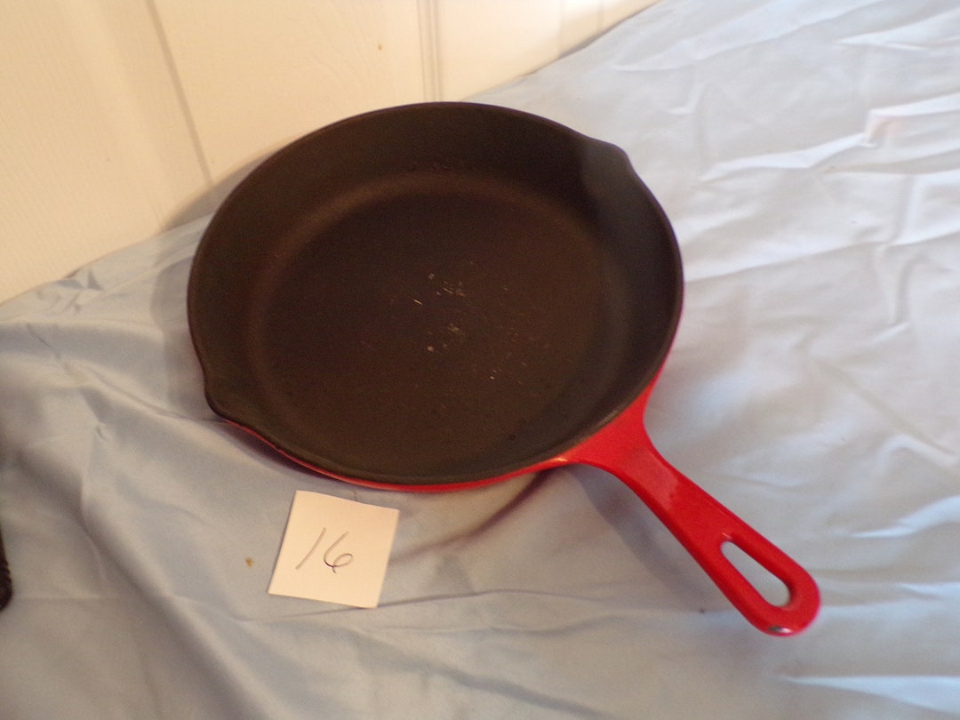 Country Cottage by Ultrex Cast Iron Red Fry Pan 10 In Etsy