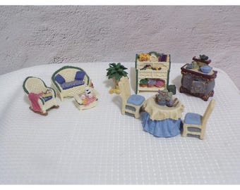 Vintage Avon Memories Mini Fine Furniture Collection 2001 NIB Kök