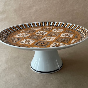 Vintage Batik Fine China Cake Stand with Toscany Pattern Retro Made in Japan