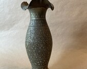 Vintage Etched Decorative Brass Vase Made in India