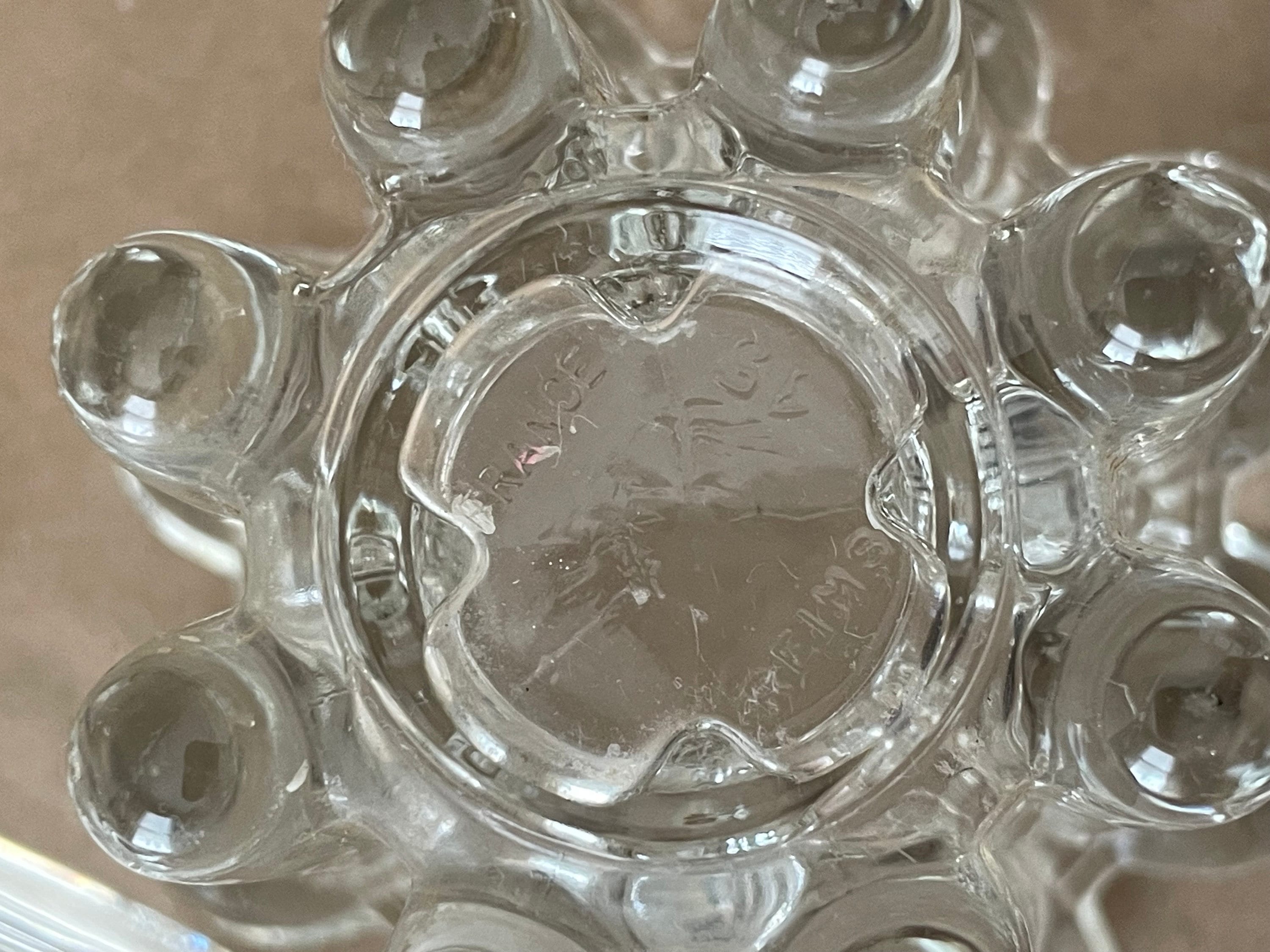 Vintage Reims Bubble Glass Candle Holder Set Made in France Etsy