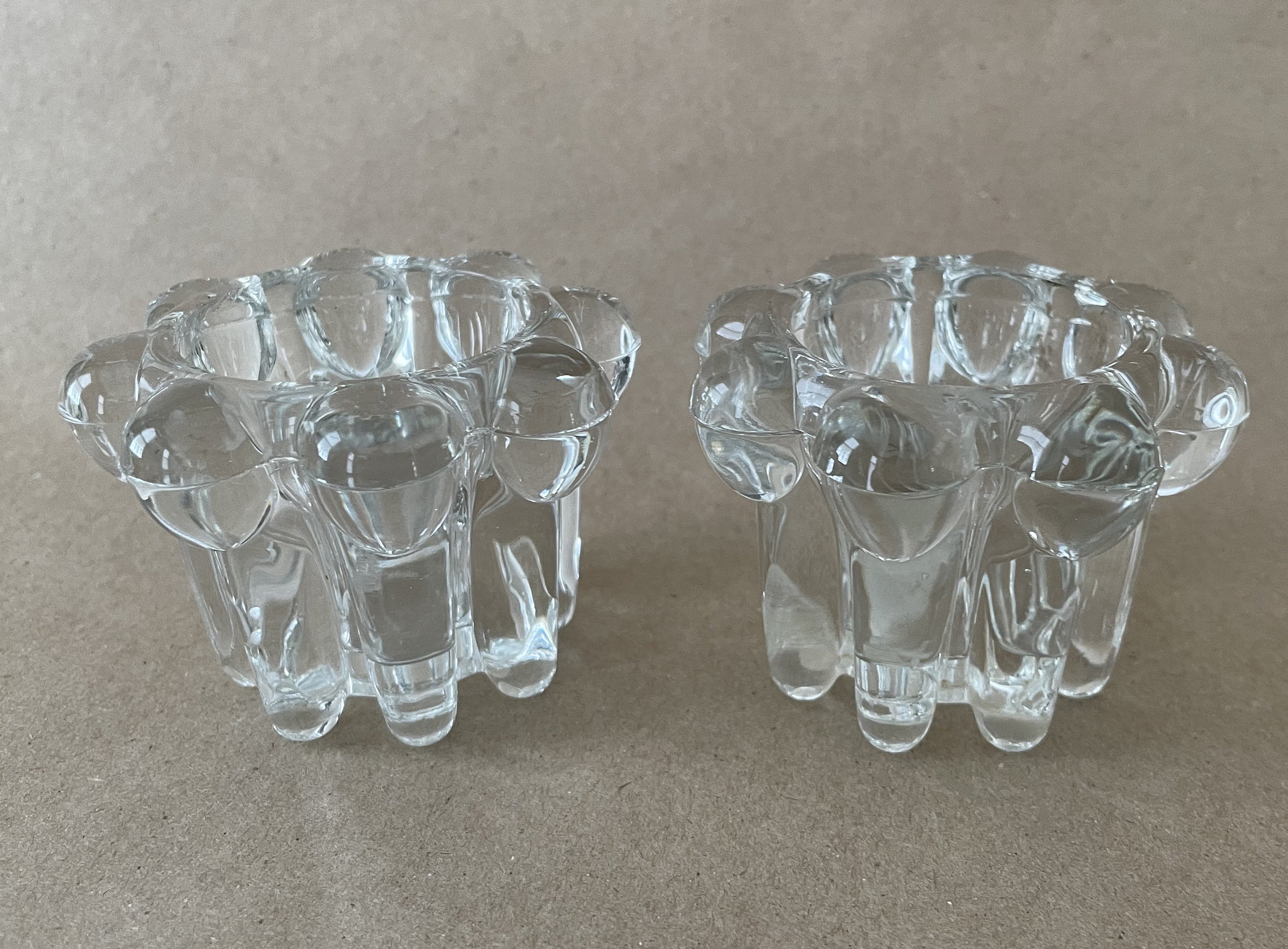 Vintage Reims Bubble Glass Candle Holder Set Made in France Etsy