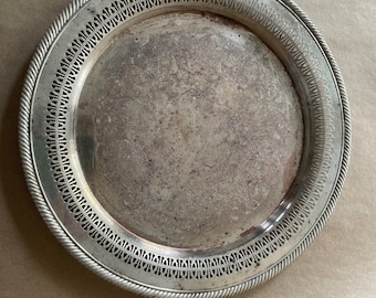 Vintage Ornate Wm Rogers Silverplate Tray Silver Platter