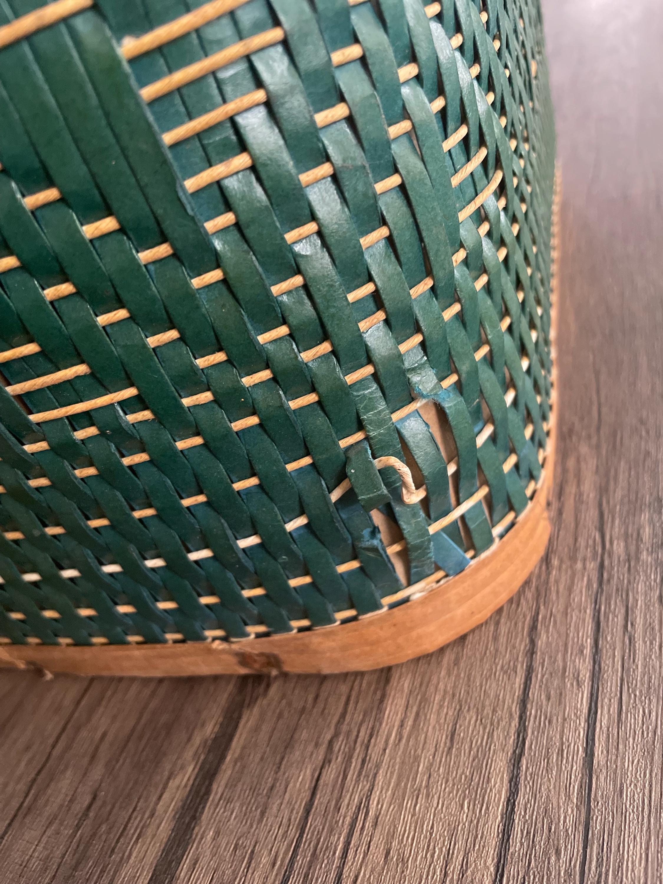 Vintage Hawkeye Green Woven Picnic Basket With Tiered Inserts - Etsy