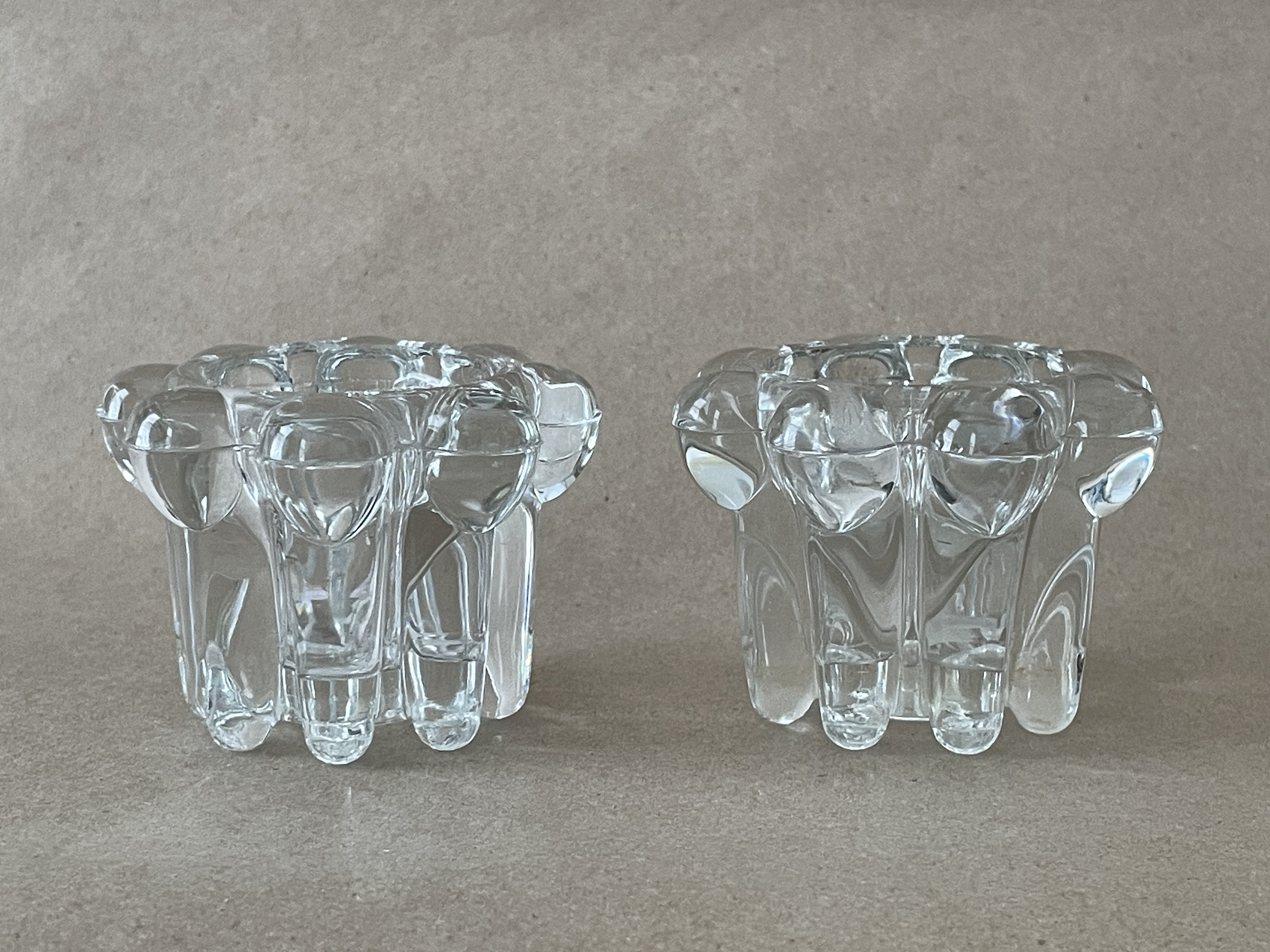 Vintage Reims Bubble Glass Candle Holder Set Made in France Etsy