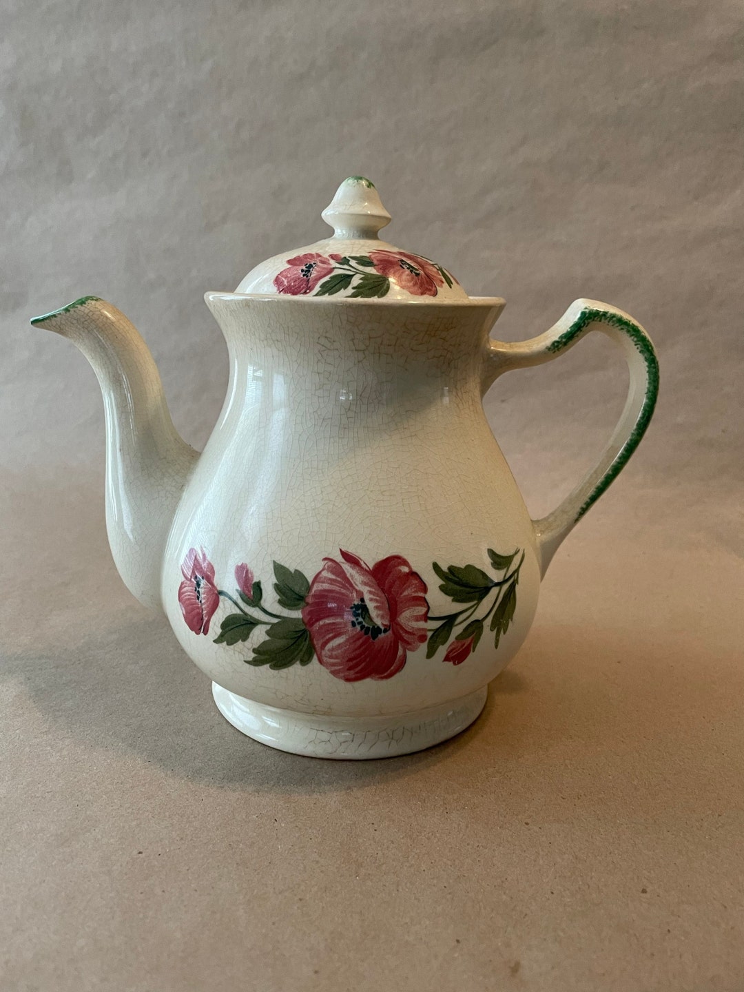 Vintage Paden City Pottery Floral Teapot With Lid Etsy
