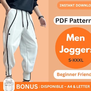 Molde em PDF para Calça Jogger Masculina | Calça Streetwear de Corte Solto