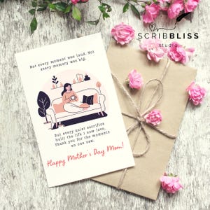 Muttertagskarte zum selbst ausdrucken | Blumen Pastell Karte | Gefaltet & flach 5x7 ” | Handy-Version | Sofortdownload | DIY Mom Karte | Gedicht für Mama