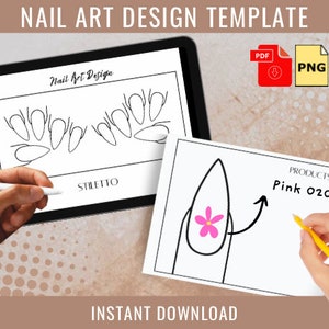 Nail Art Design Template - Digital Download | Printable and Editable Nail Art Design Template | Blank Nail Design Template