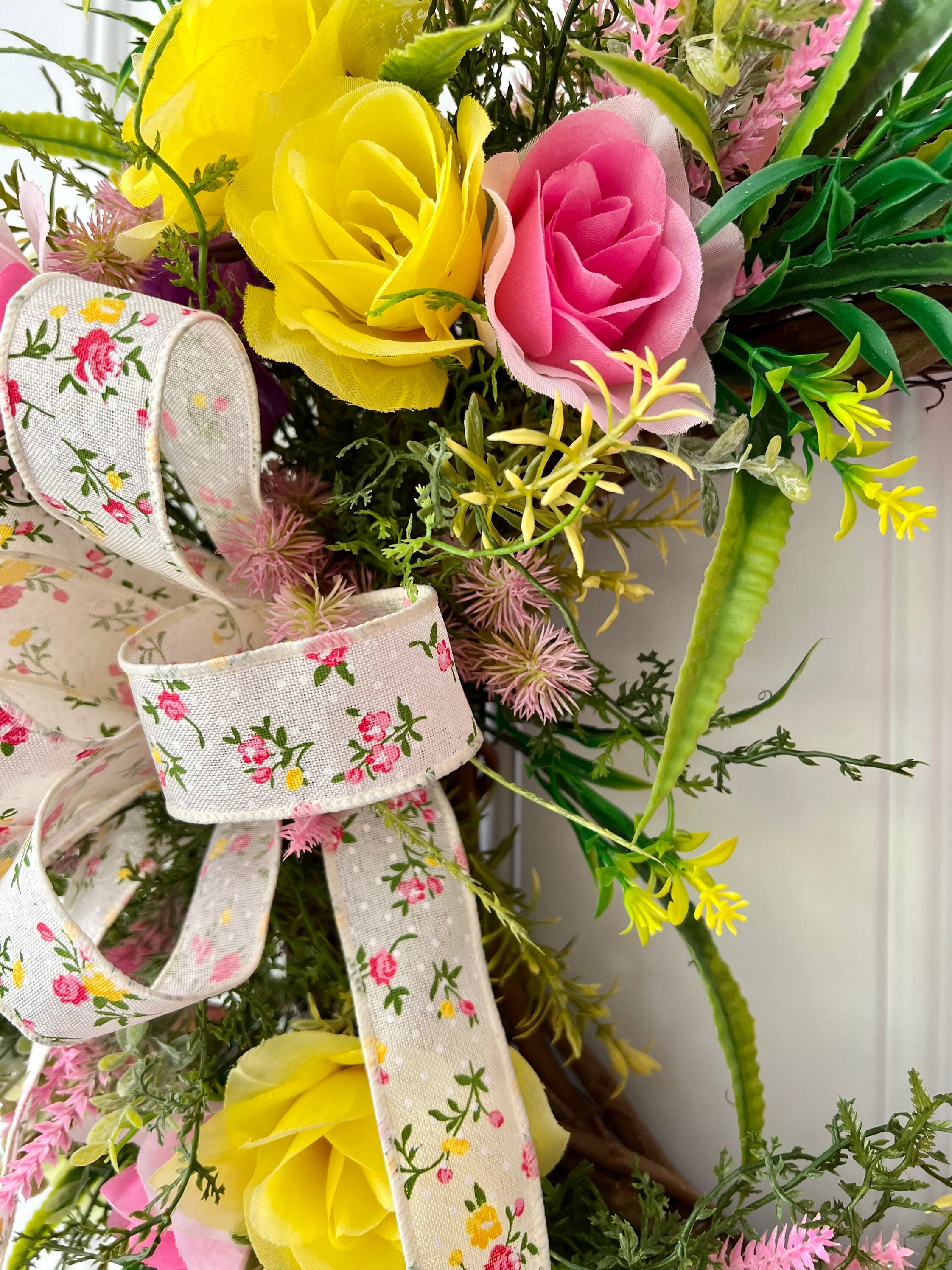 Summer Front Door Wreath Spring Front Door Wreath Yellow & - Etsy