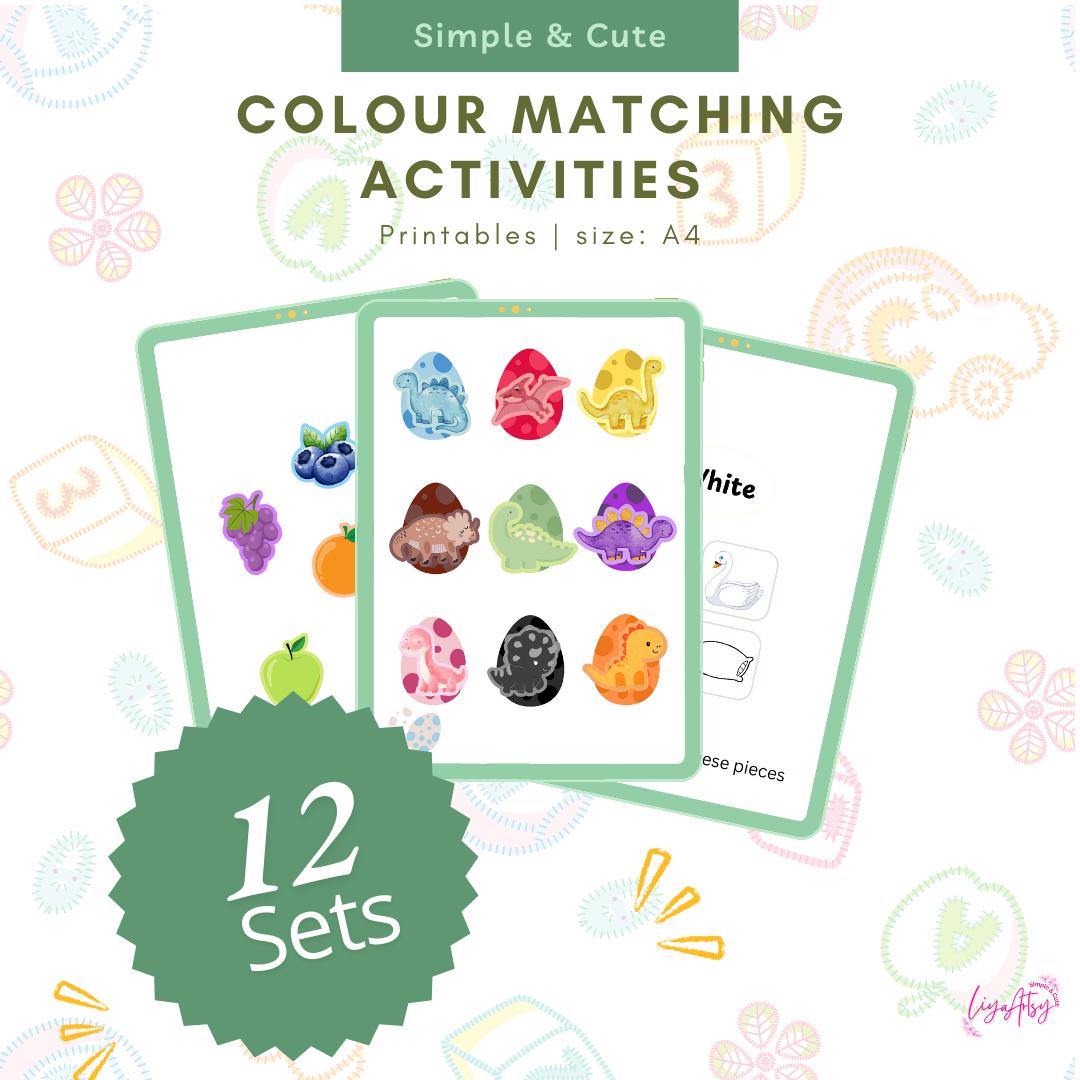 Color Matching Activity: Printable Learning for Toddlers (PDF) - Etsy