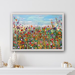 Original Flower Painting on streched Canvas, Textured Modern Painting,  Floral Wall Art, Abstract Decor, Nursery Art