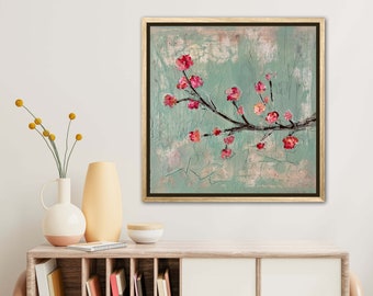 Original Floral Painting: Textured Abstract Flower Art on Canvas