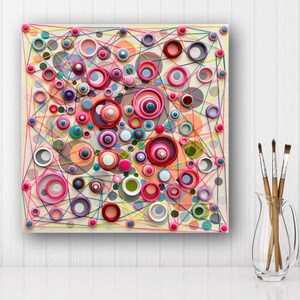 Original 3d Painting on streched Canvas, Multicolor Abstract Artwork, Unique 3d Art, Pop Art, Nursery Wall Art, Mixed Media on canvas