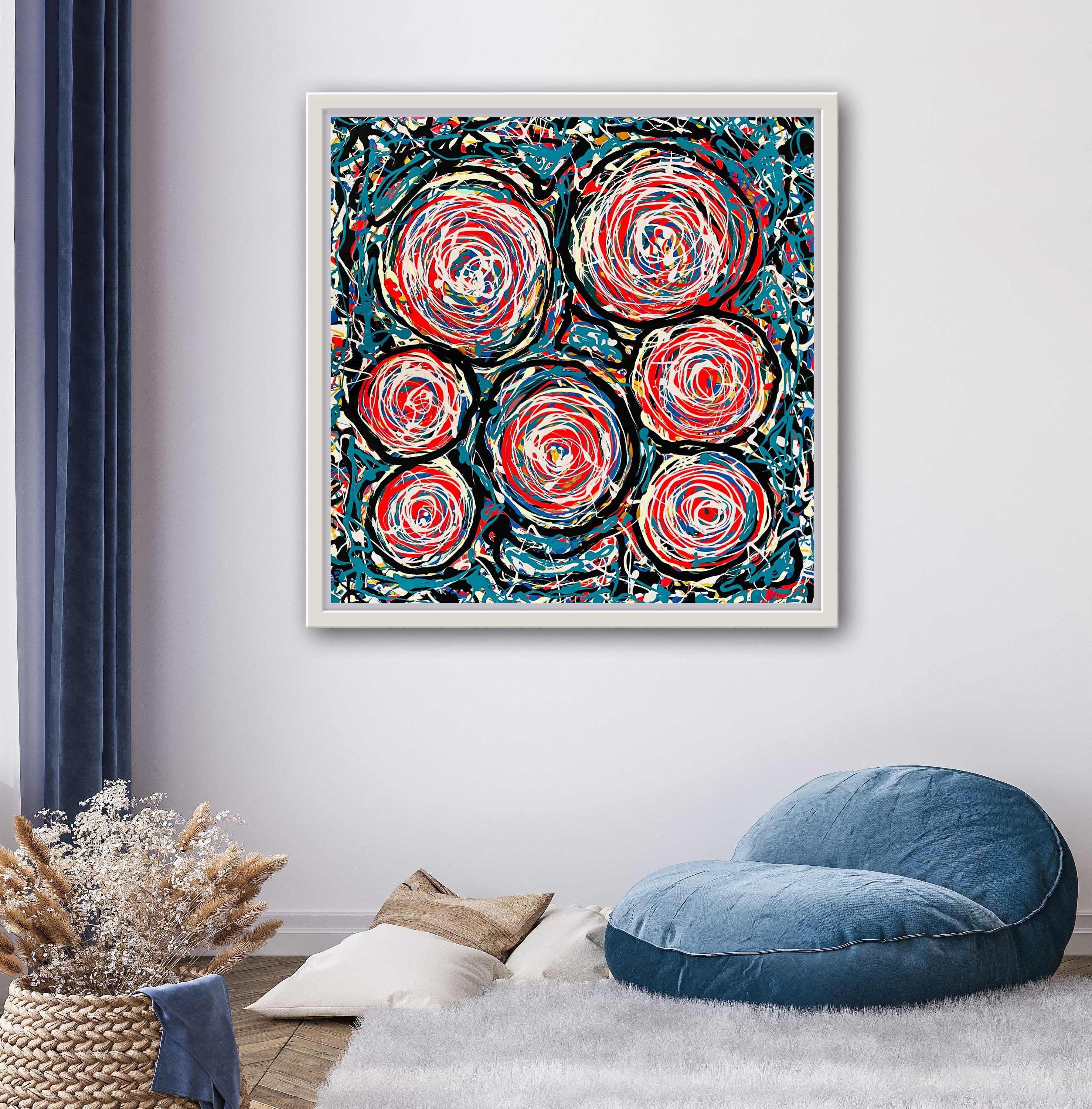 Original Abstract Acrylic Painting on Canvas - 50 X 50 Cm - Etsy