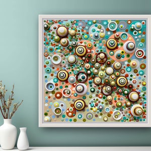 Original 3d Painting on streched Canvas, Multicolor Abstract Artwork, Unique 3d Art, Pop Art, Colorful Circles, Mixed Media Art