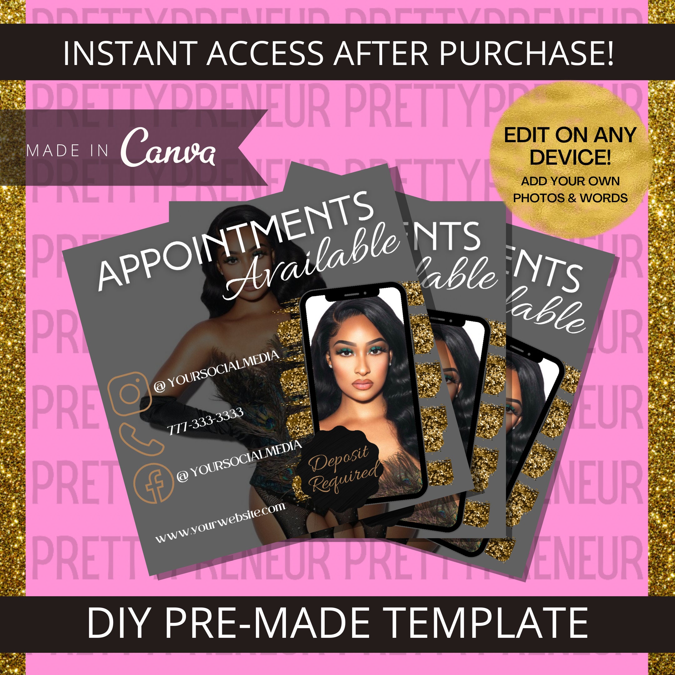 Social Media Appointments Available Template Instagram Premade Template DIY Appointments Flyer