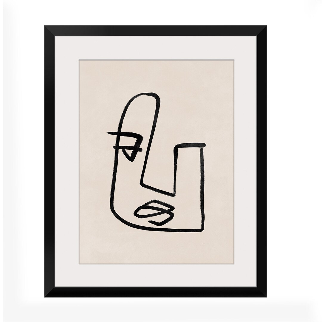 Black and White Framed Wall Art Minimalist Modern Abstract Etsy