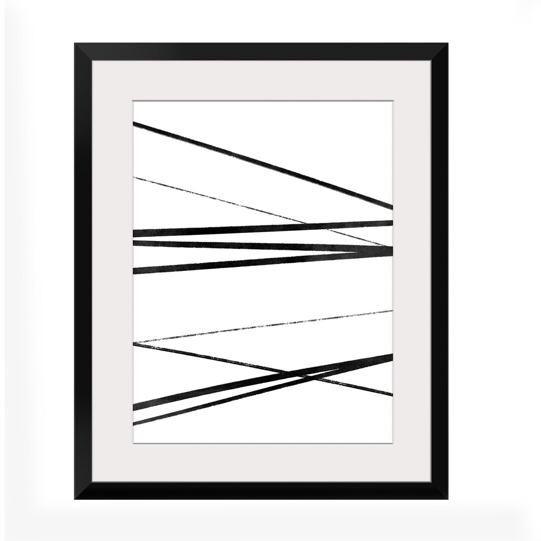 Black and White Framed Wall Art Minimalist Modern Abstract Etsy