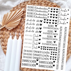 Kerzentattoos verschiedene Motive | Wasserschiebefolie | Kerzen dekorieren | Danke