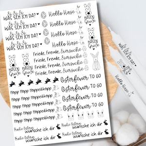 Hello Bunny Candle Tattoos various motifs DIN A4 Candle Stickers Water Slide I wish you a Happy Easter