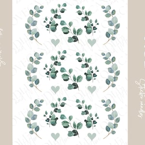 Rub-On Sticker I A5 rimless Rub Ons e.g. for Raysin / Keraflott I Eucalyptus