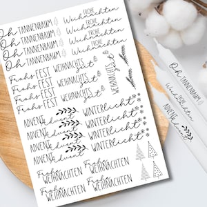 Oh Christmas Tree Candle Tattoos Various Motifs DIN A4 Candle Stickers Water Slide