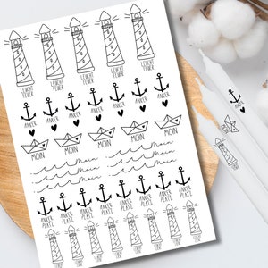 Lighthouse candle tattoos various motifs DIN A4 candle stickers water slide film