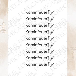 Rub-On Sticker | A6 borderless Rub Ons e.g. for Raysin / Keraflott | Fireplace to go / black or white