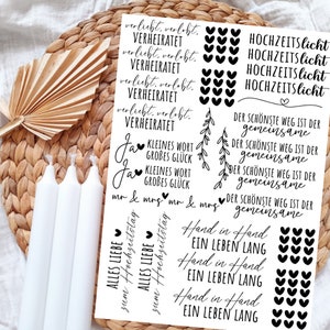 Candle tattoos various motifs | Water slide film | Decorating candles | Wedding | Engagement