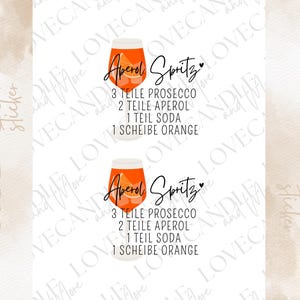 Rub-On Sticker I A6 rimless Rub Ons e.g. for Raysin / Keraflott I Aperol spritz