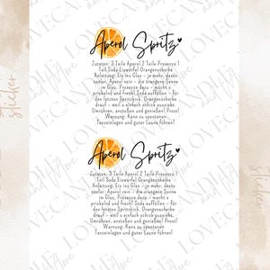 Rub-On Sticker I A6 rimless Rub Ons e.g. for Raysin / Keraflott I Aperol spritz