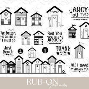 Rub-On Sticker I A5 randlos Rub Ons z.B. f. Raysin / Keraflott I Strandhaus