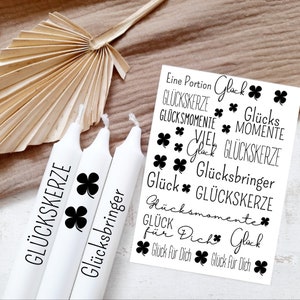 Candle tattoos various motifs | Water slide film | Decorate candles | Luck | Lucky candle | A6
