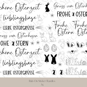 Rub-On Sticker I A5 borderless Rub Ons e.g. for Raysin / Keraflott I Happy Easter