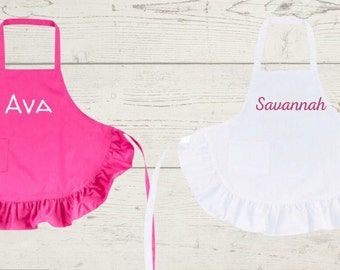 Pink Ruffle Apron - Etsy