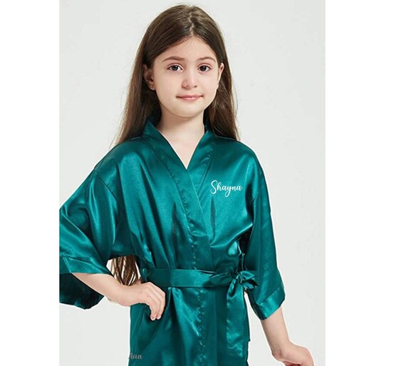 Personalized Girls Silk Robes Flower Girl Robes Birthday Etsy