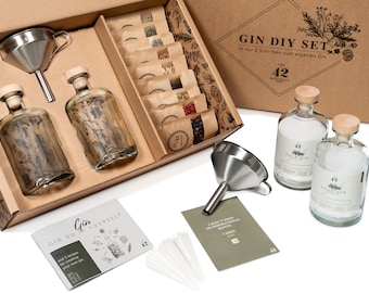 Gin Set zum Selbermachen ohne Basisalkohol | Das Gin DIY Geschenkset für dein eigenen Gin Tonic | Gin Geschenk für Männer und Frauen