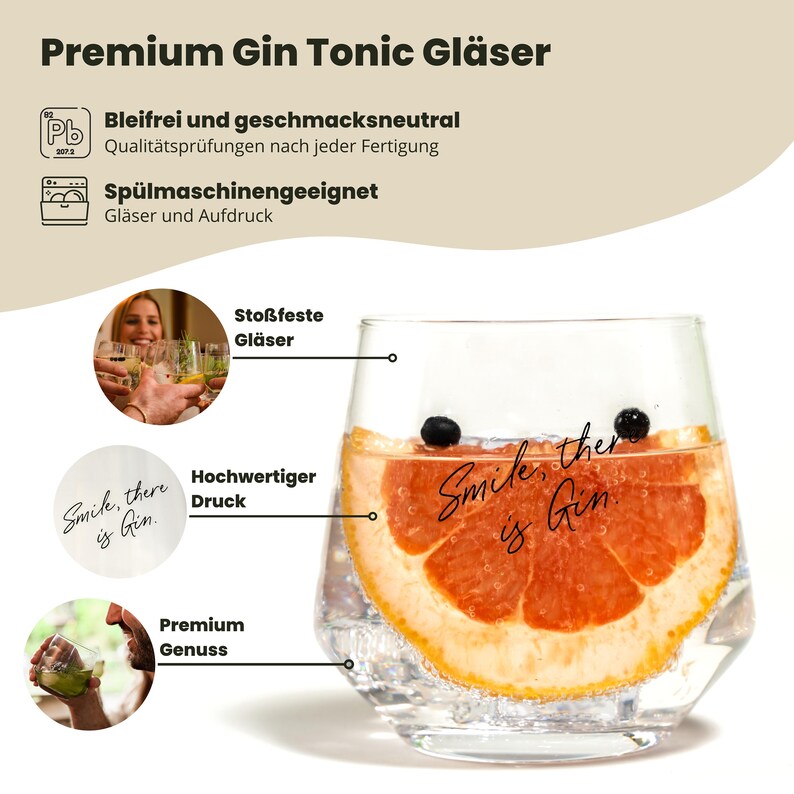 Gin Tonic Glasses Gift Set of 2 with Typical Gin Sayings 400ml Suitable for large ice cubes Gift idea for women and men image 6