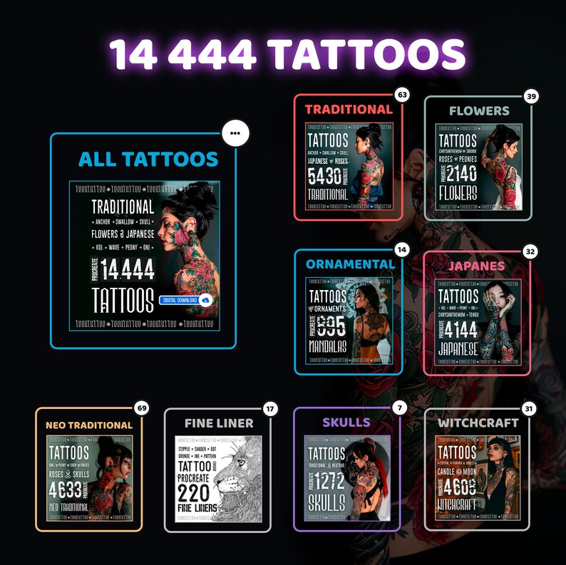 Procreate Tattoo Brushes - Digital Product - Tattoo Stаmр Traditional ...
