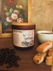 Venice Café Soy Wax Candle | Glass Amber Jar | Coffee and Biscotti Scented Candle | Dark Academia | Wood Wick |Fantasy RPGG Travel 